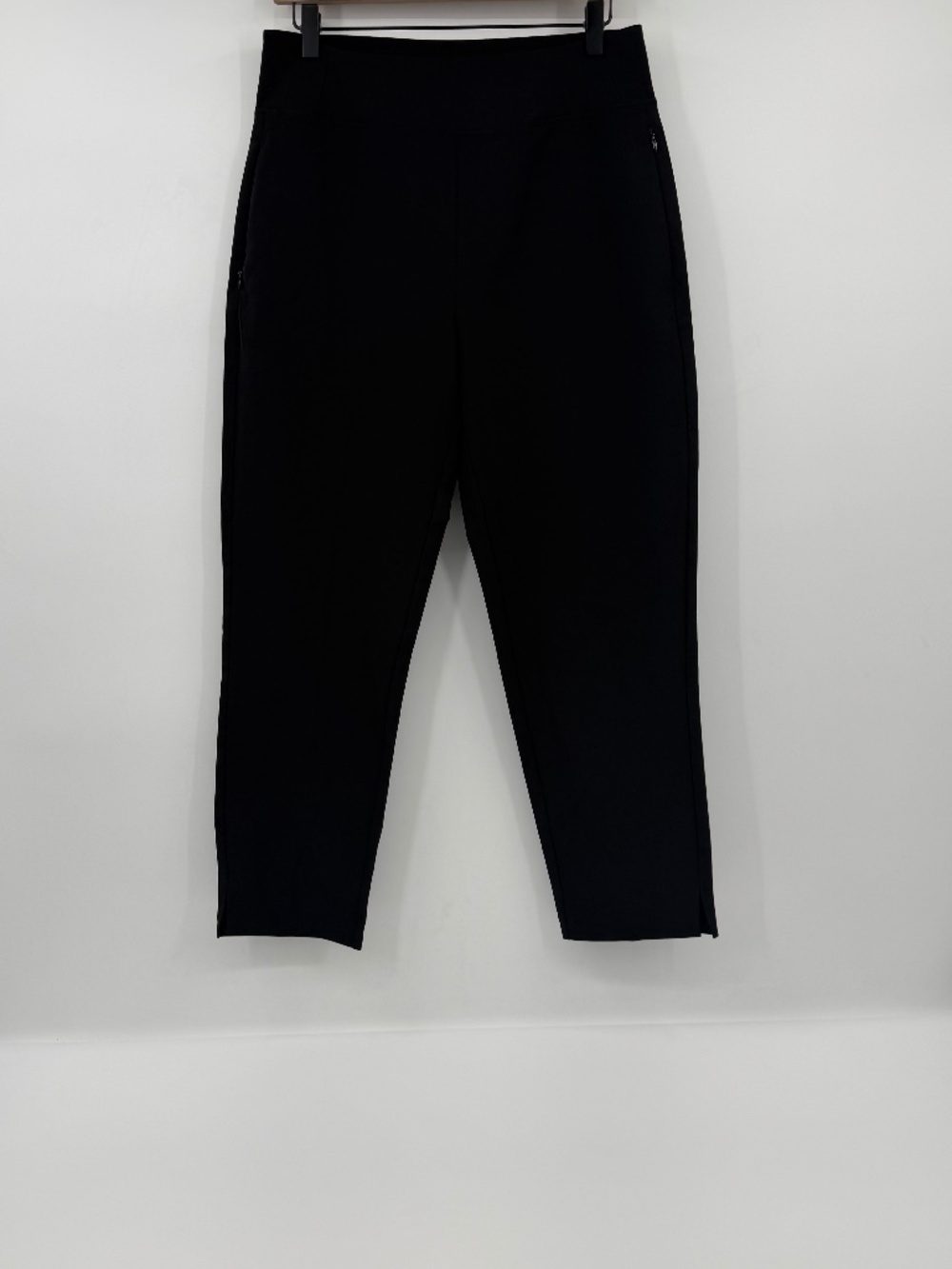 Kirkland Signature Pants Women Small Black Ankle High Rise Lightweight Pull On